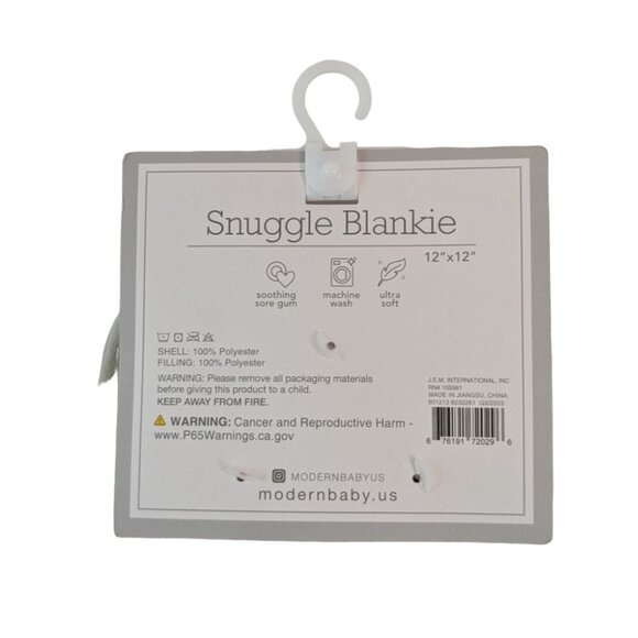 Modern Baby Pink Elephant Lovey Security Blanket Teether Rattle Flower Back NWT - Picture 3 of 5